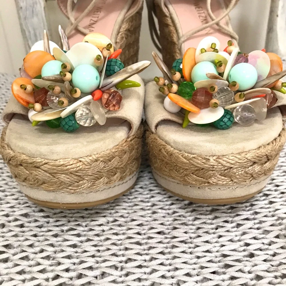 Stuart Weizman Embellished Platform Espadrille - Picture 12 of 16